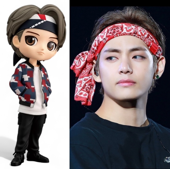 NEW Q Posket BTS V Kim Taehyung Tiny Tan Figure 14 cm BANDAI - Picture 3 of 11